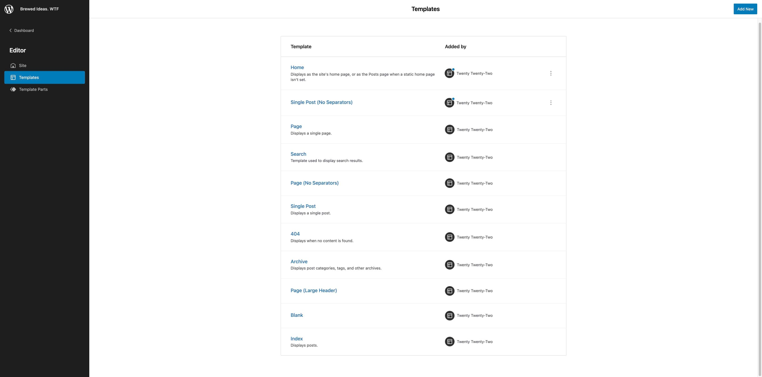 Full Site Editing Full Site Editing